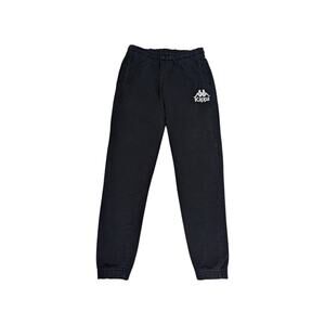 Kappa Black Sweatpants Joggers Fleece Mens Small Athelisure Workout Streetwear
